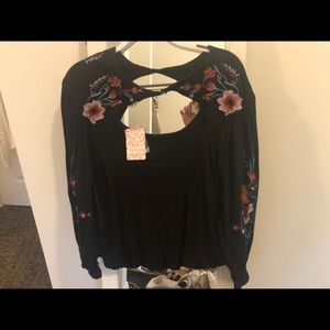 Free People embroidered blouse new with tags